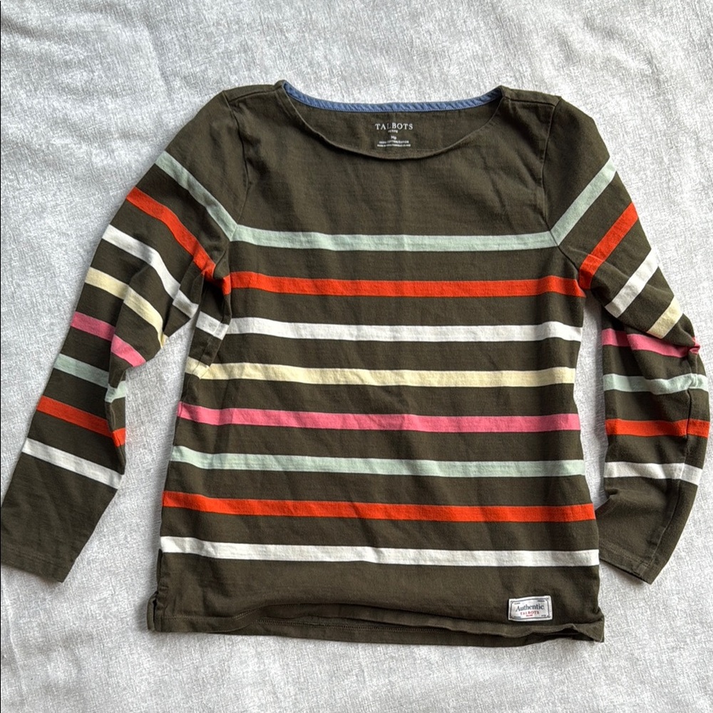 Talbots Long Sleeve Striped Tee Sz MP